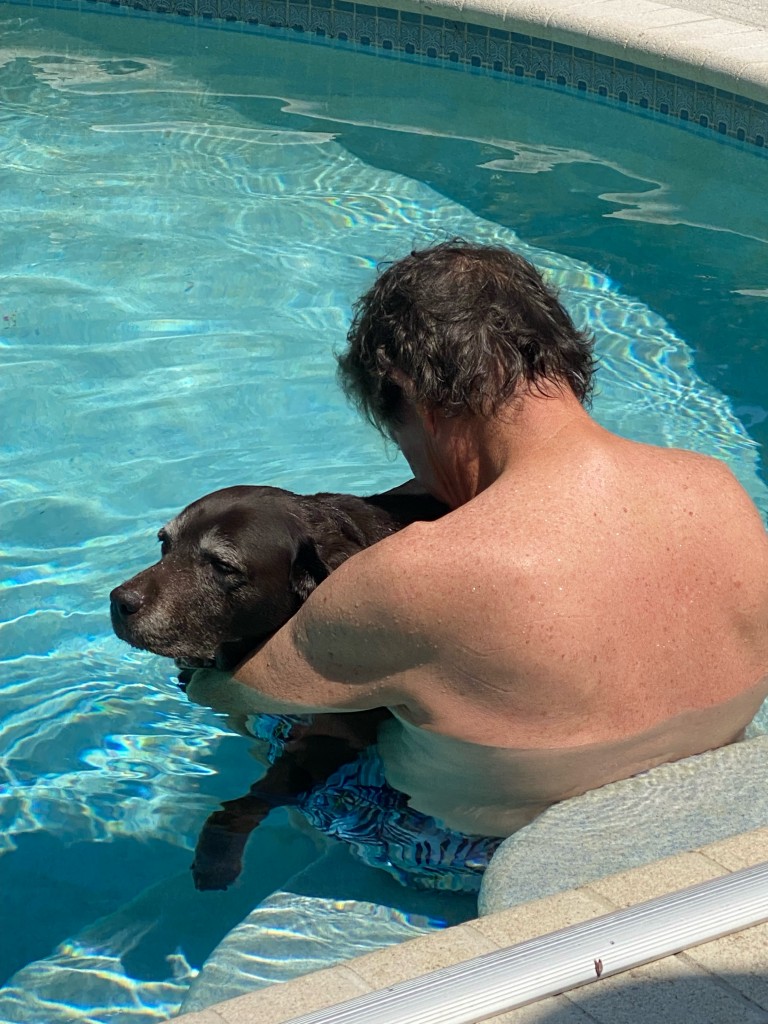 Pool day, just holding her.